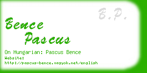 bence pascus business card